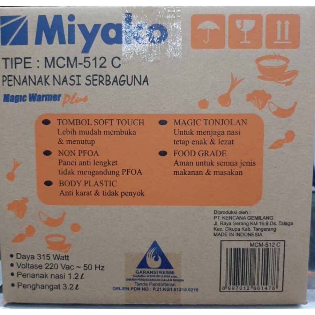 MIYAKO MCM 512 C | Rice Cooker | Penanak Nasi 1.2 L