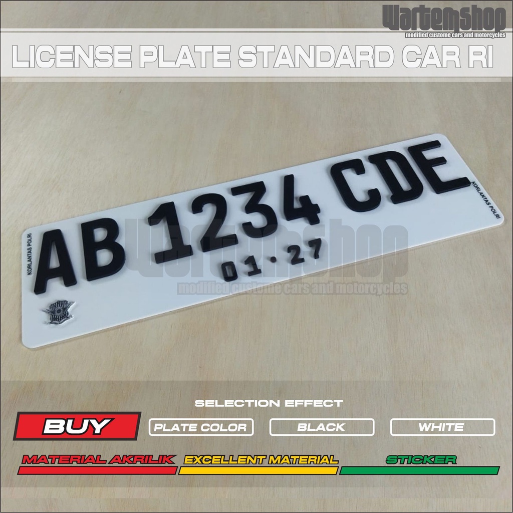 PLat Nomor Mobil Acrylic Font Baru