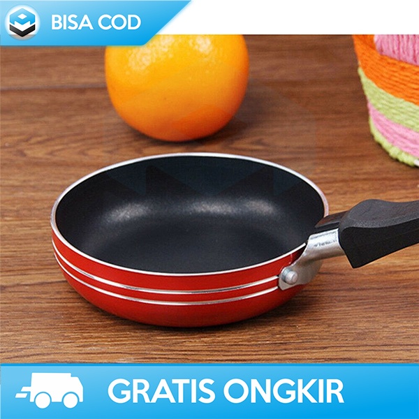 FRY PAN ANTI LENGKLET TEFLON MINI NON STICK PAN 12CM BAHAN ALUMINIUM