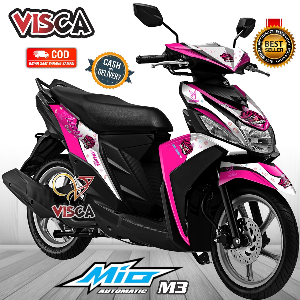 Decal Mio M3 125 Full Body Stiker Mio M3 125 Full Body Striping Mio M3 Mery Cat