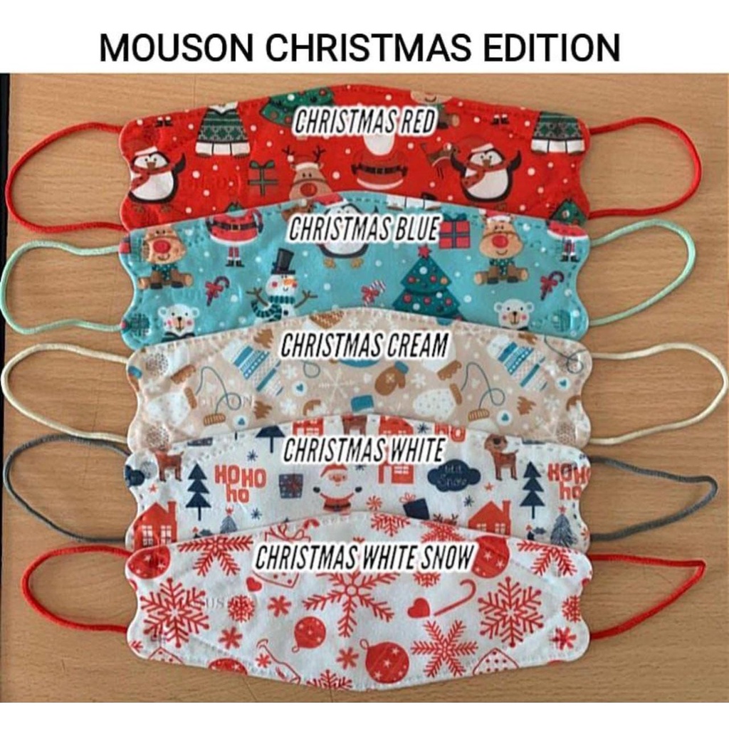 HWLB MASKER KF94 MOUSON MOTIF FESTIVE IMLEK NATAL / CHRISTMAS 4PLY | isi 10pcs | menerima grosir