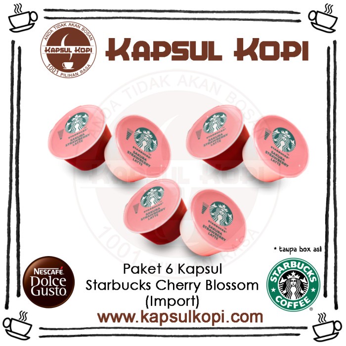 

PAKET 6 KAPSUL STARBUCKS CHERRY BLOSSOM STRAWBERRY LATTE DOLCE GUSTO