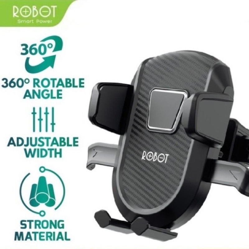 Robot Car Holder RT-CH15 Air Vent Stand Holder mobil Universal Gravity Smartphone Garansi Original Resmi