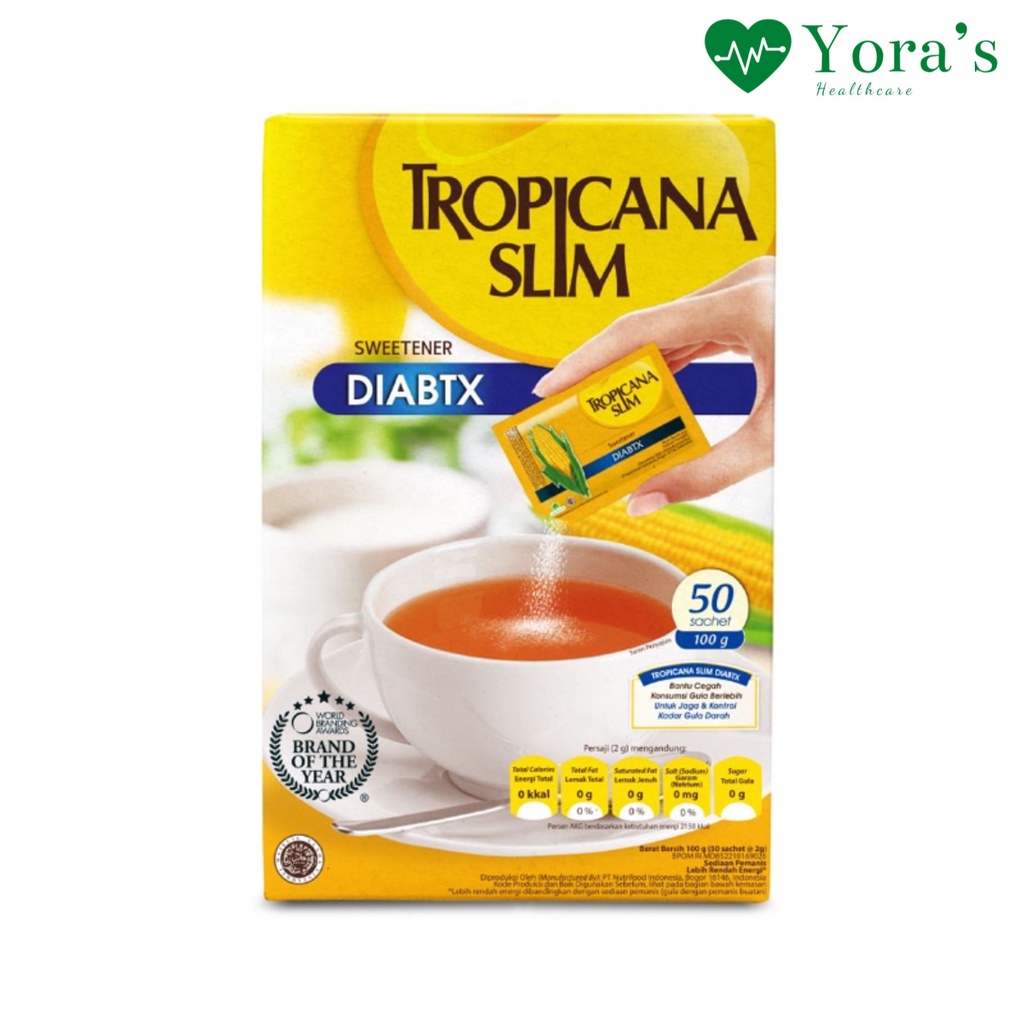 

￼Tropicana Slim Sweetener Diabtx 50 Sachet - Pemanis untuk Diabetesi