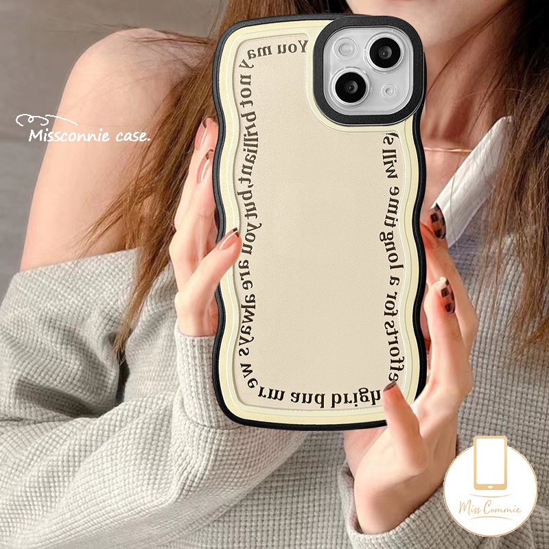 Case Untuk Redmi 9A 12C 10 9 10C 9C NFC 10A 9T 10 A1+Redmi Note10 11 Pro+10s 9 8 11s 10 Pro Max Airbag Bulat Ring Bracket Shockproof Wavy Edge Ins Korea Huruf Sederhana Soft Case