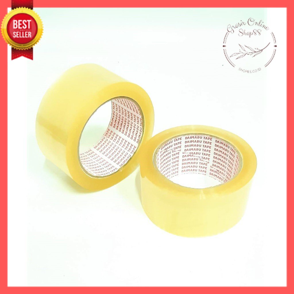 GOS -D111- Lakban Selotip Packing Tape 48mm 100 Yard Transparan Bening