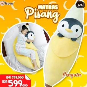 Boneka Giant Pisang Jumbo 1,5 Meter Karakter Rabbit Monkey Gorilla Pinguin Shiba by Istana Boneka