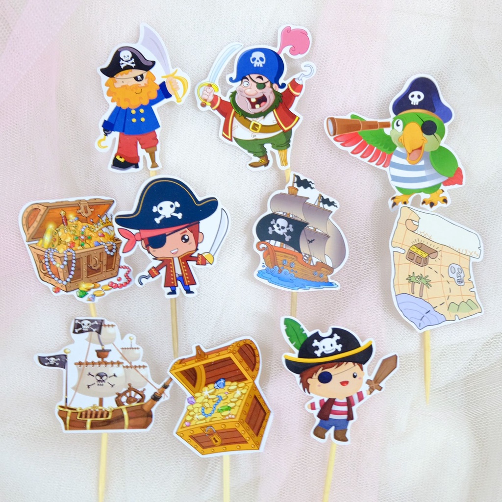Bajak Laut Pirate Boy Topper Cupcake Birthday / Hiasan Kue Ulang Tahun