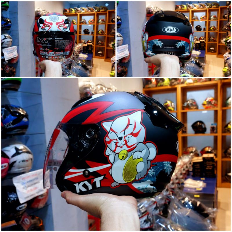 HELM KYT DJ MARU KABUKI BLACK DOFF