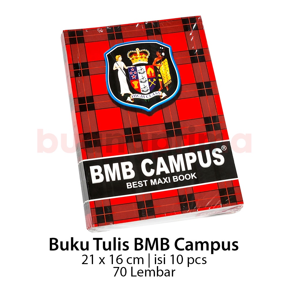 Jual Buku Tulis BMB 70 Lembar Campus Isi 10 Buku 25 X 18 Cm Boxy ...