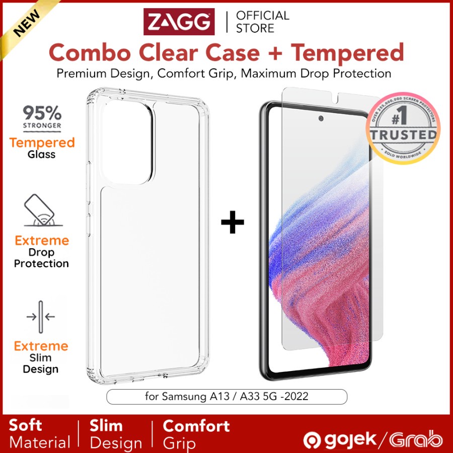 Combo Case Samsung Galaxy A13 A33 5G - ZAGG Tempered Glass