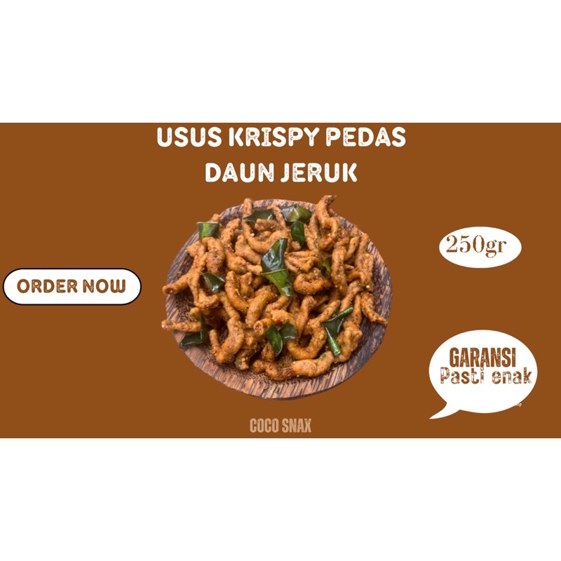 

250gr / USUS CRISPY PEDAS DAUN JERUK / KERIPIK USUS / USUS ORIGINAL DAUN JERUK