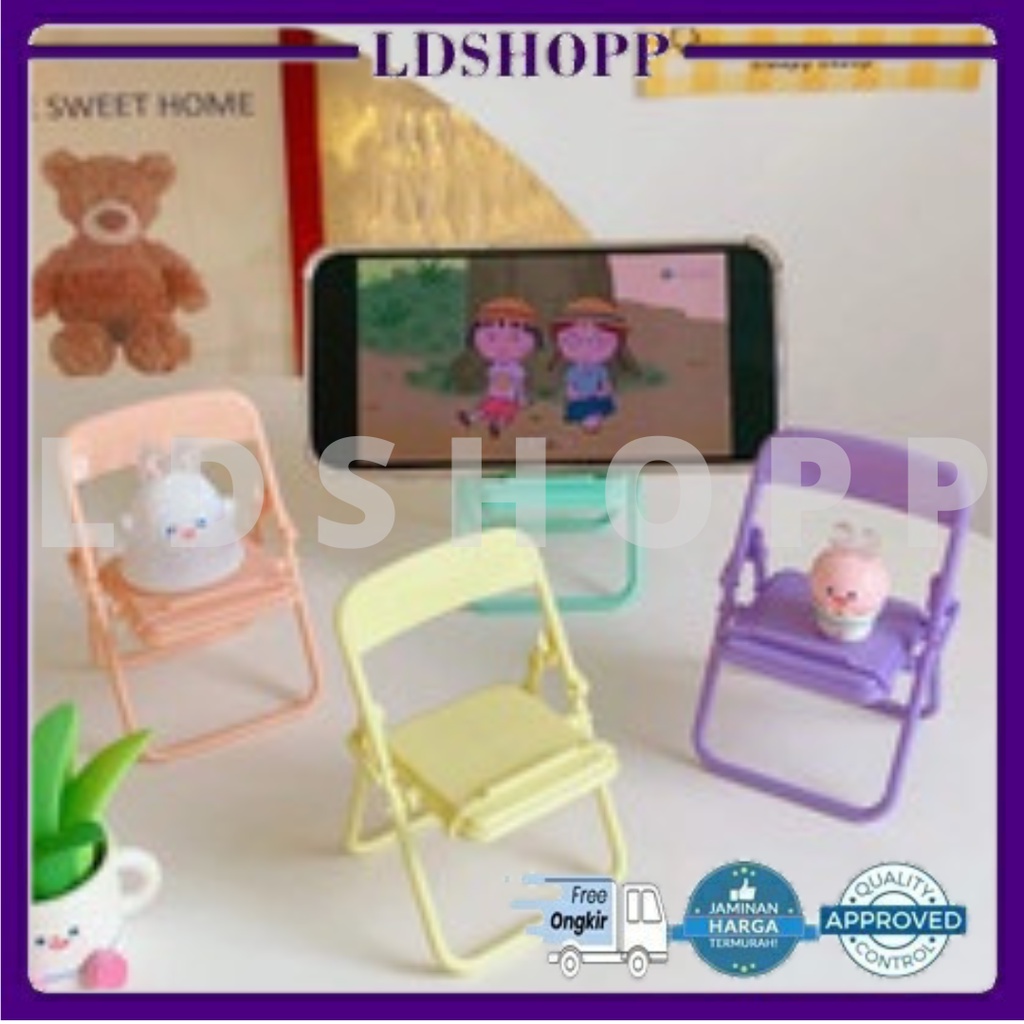 LDS SS20 Holder Hp Kursi Lipat  / Stand Handphone / Holder Hp Miniatur Kursi Lipat / Tatakan Hp Unik / Phone Holder Dudukan Handphone Kursi Lipat Murah