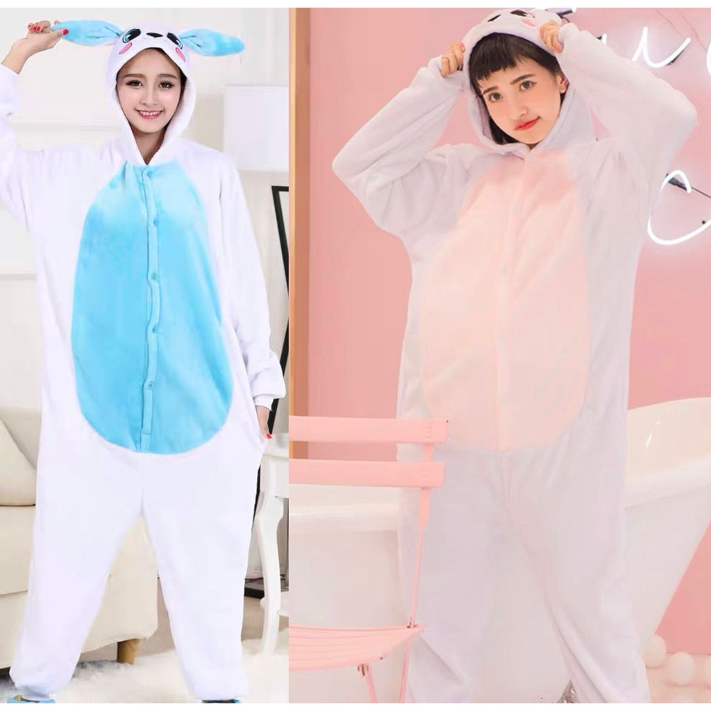 BAJU ONESIE KOSTUM KELINCI PINK RABBIT BUNNY COSPLAY BAJU TIDUR PIYAMA