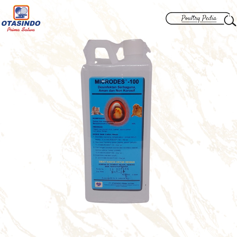 Microdes 1Ltr Desinfektan wangi Bkc untuk kandang peralatan ayam