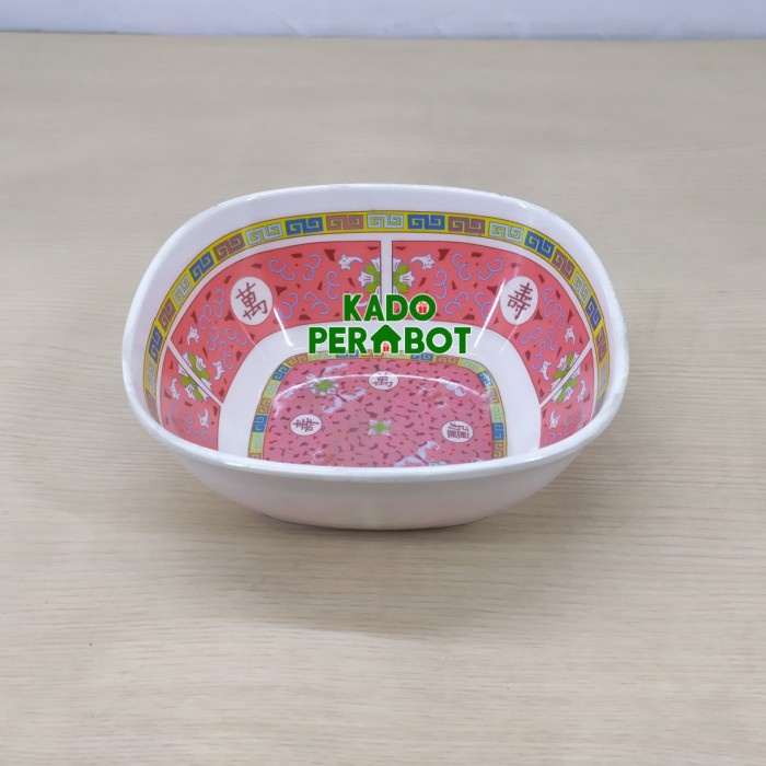 mangkok segi meishing melamine 9077 - mangkok segi motif china