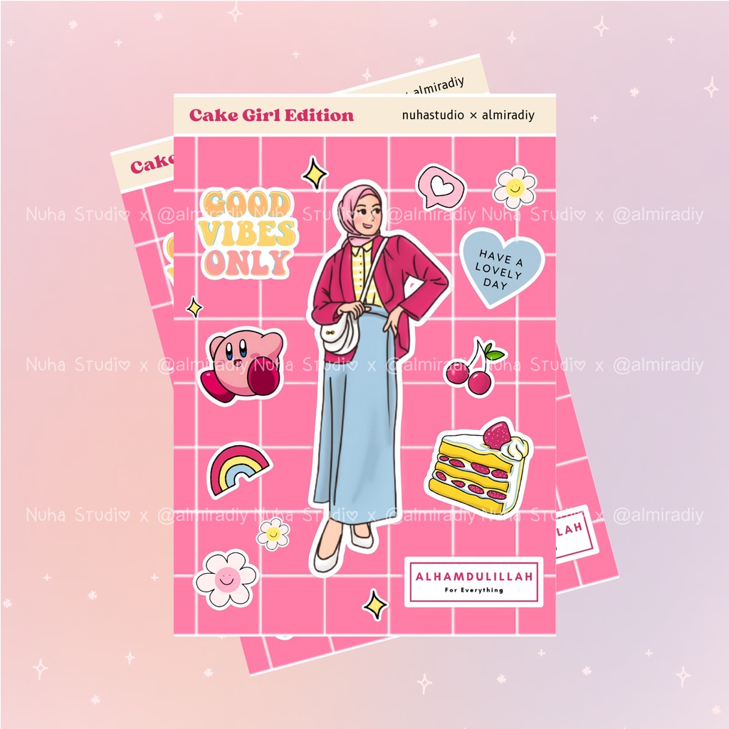 

Sticker by almiradiy | Cewe Kue Muslimah Good Vibes Only Rainbow Pelangi Flower Bunga Alhamdulillah Cherry Love | Aesthetic Sticker Estetik Stiker HP Laptop Botol Cute Waterproof Scrapbook Diary Journal Bujo Anti Air