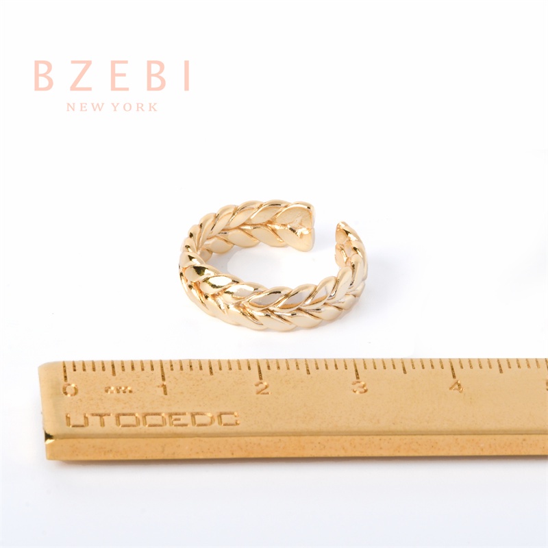 Bzebi Cincin Emas 18k Model Terbuka Anti Karat Hias Berlian Gaya Korea 17r Untuk Wanita