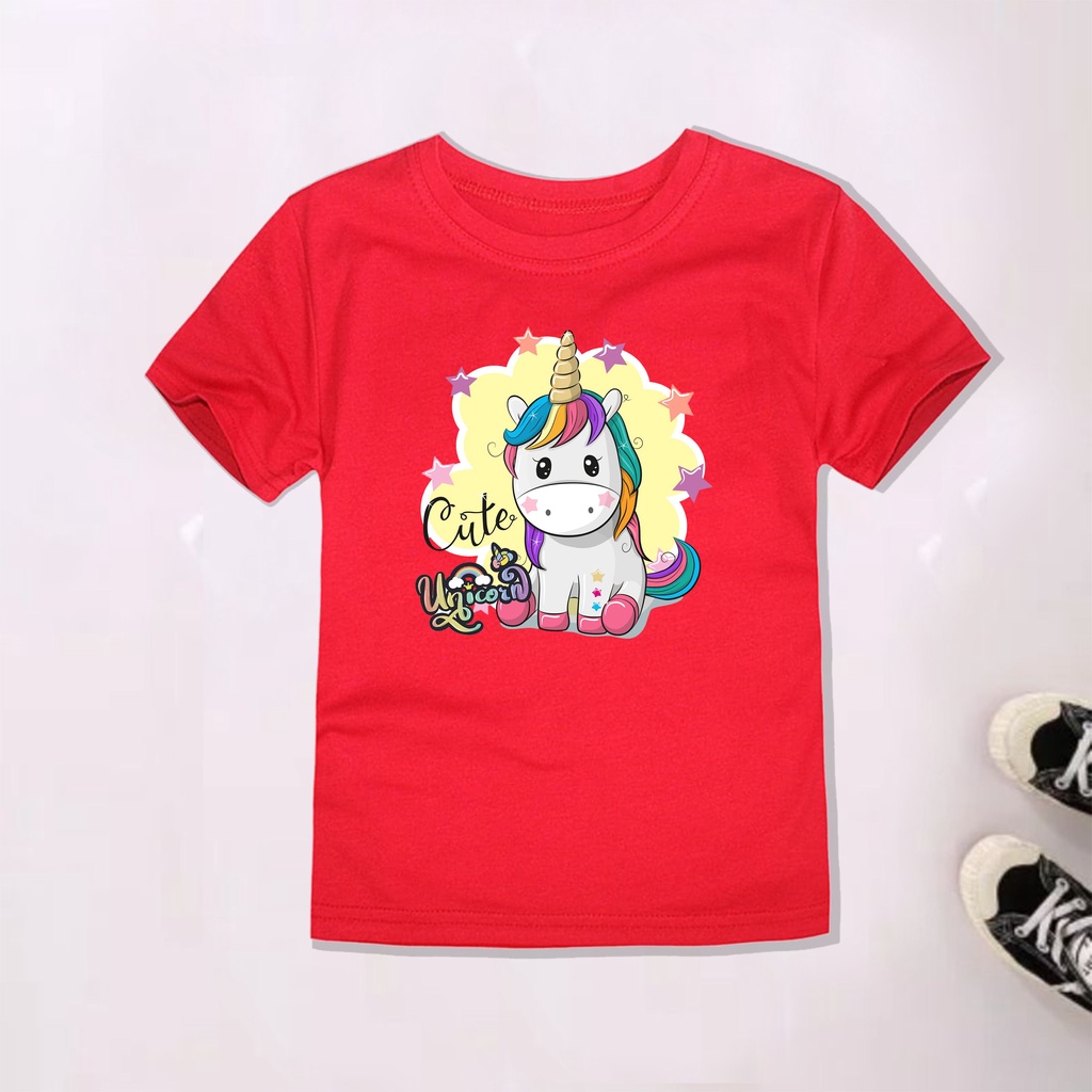 PVJ - Kaos Unicorn Anak Perempuan Lengan Pendek