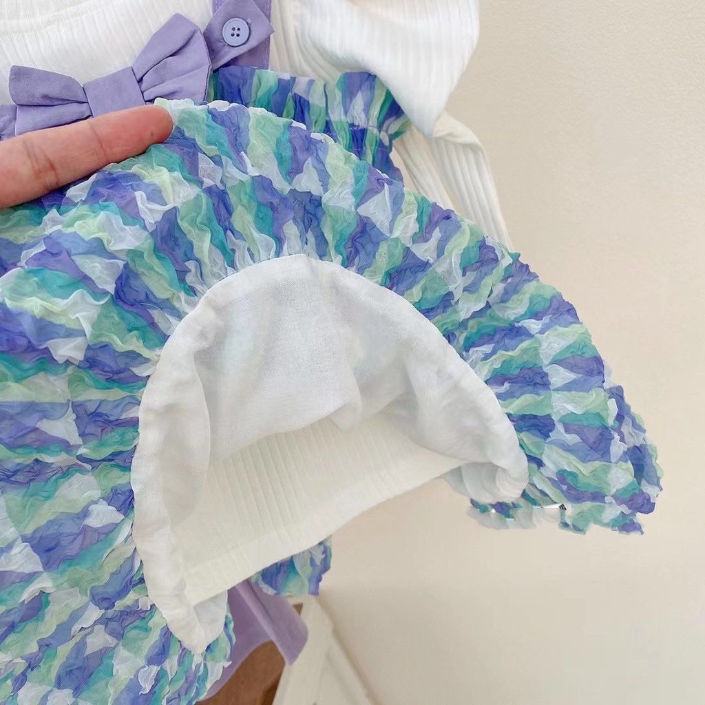 (LOLI-JKT) BS-353 STELAN ANAK 3N1 UNGU JUMPSUIT OVERAL SIZE 100-140