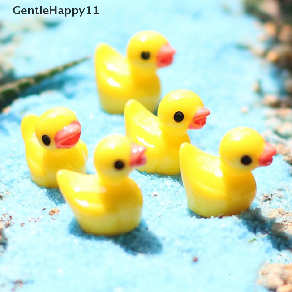 Gentlehappy 10pcs Flat Back Resin Ducks DIY Dekorasi Kerajinan Membuat Pemandangan Taman Peri id