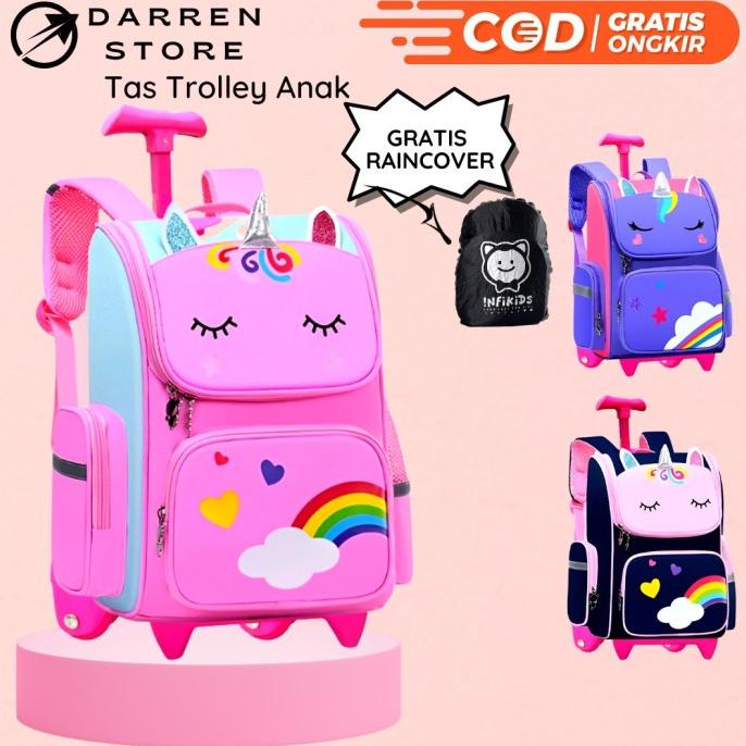 Tas Koper Anak Perempuan Tas Trolley Anak SD - 160492 Unicorn