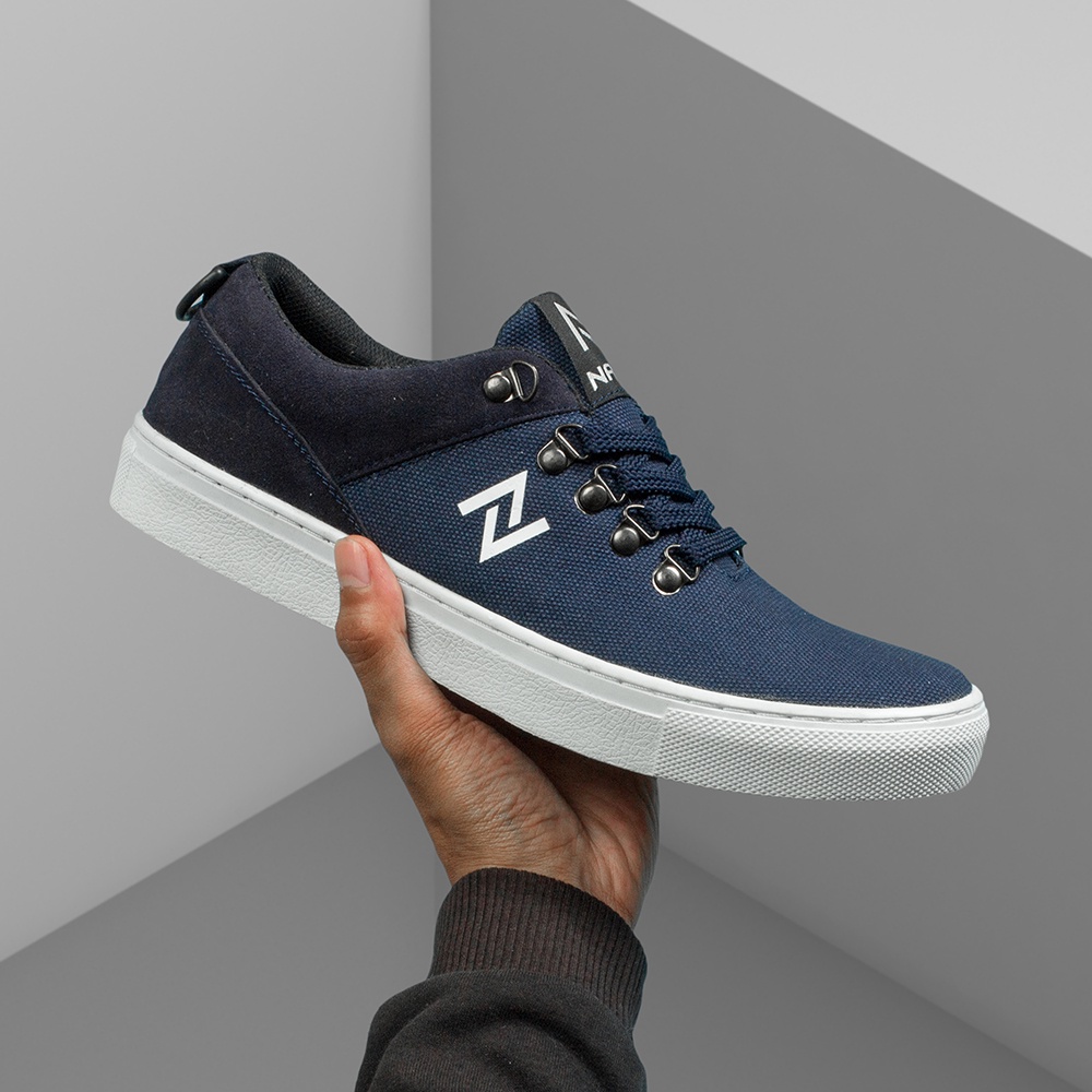 MEIRIEL NAVY |ManNeedMe x NAZ| Sepatu Sneakers Pria Casual Shoes ORIGINAL SOL DIJAHIT