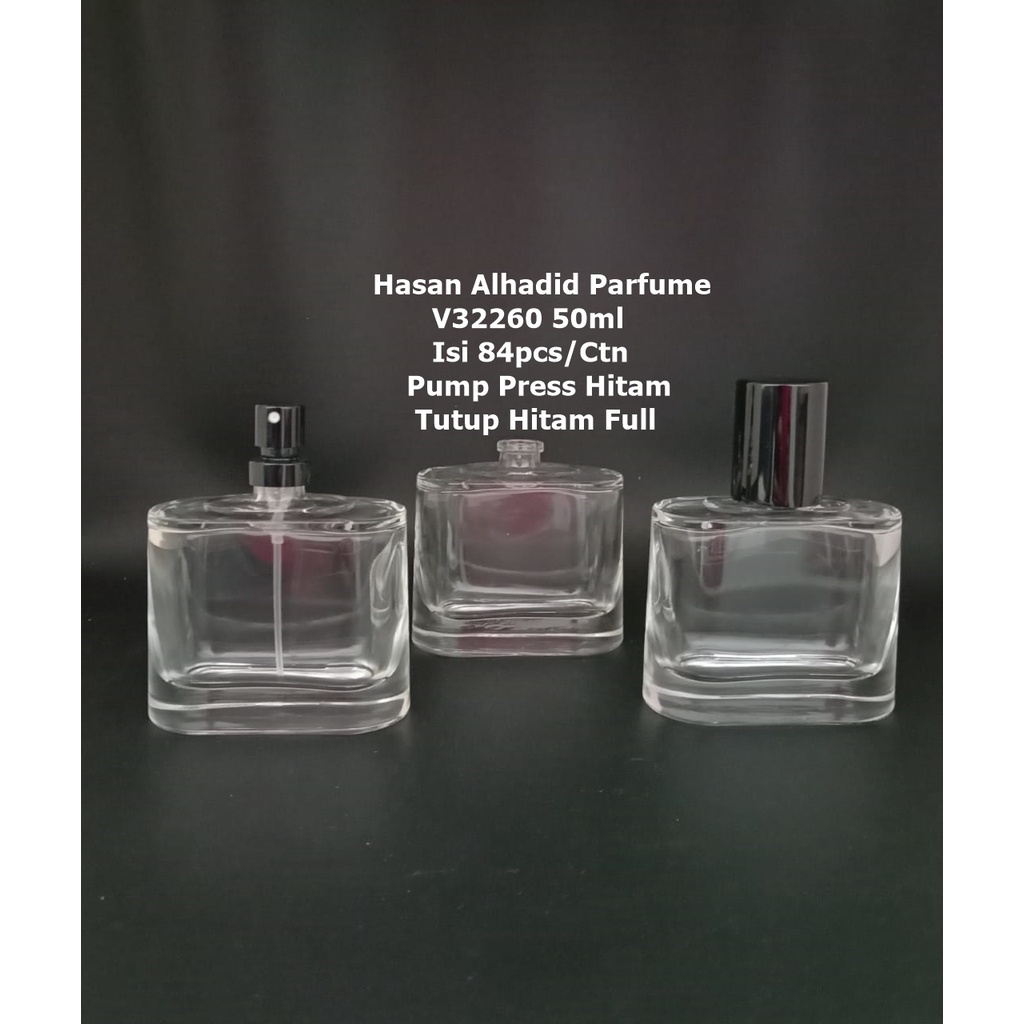 Botol Parfum Press V32260 Pum Hitam Tutup Hitam Full Eceran/Pcs