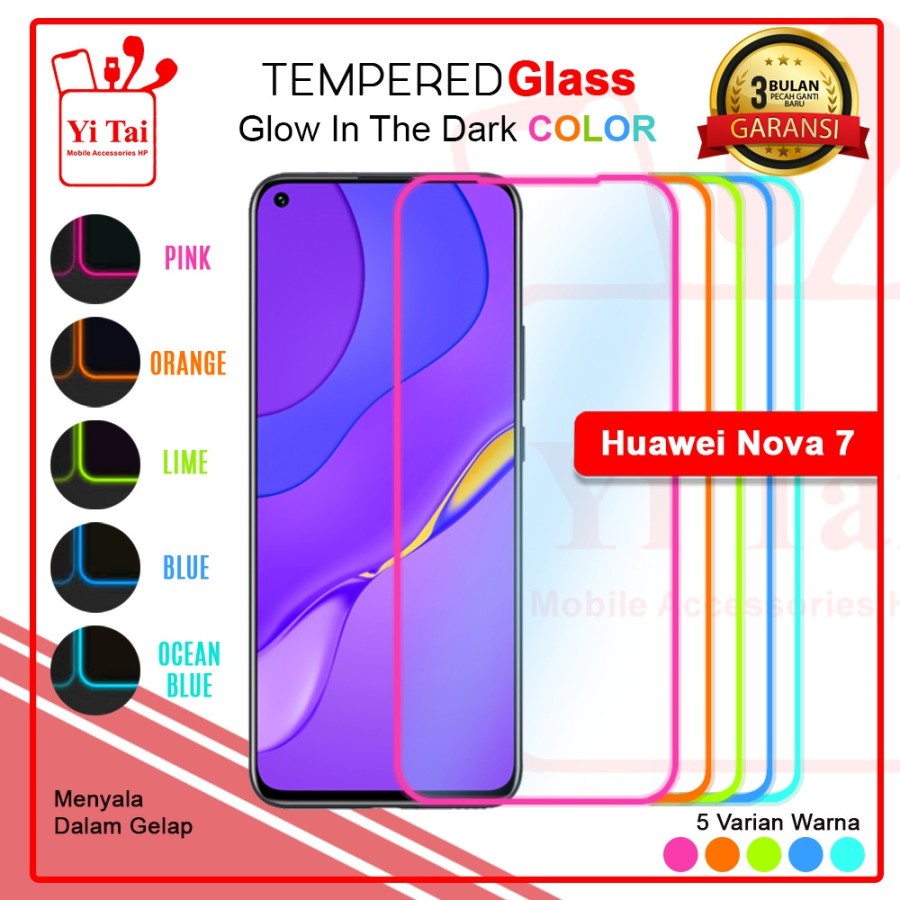 TEMPERED GLASS GLOW IN THE DARK YI TAI HUAWEI NOVA 7 - GA