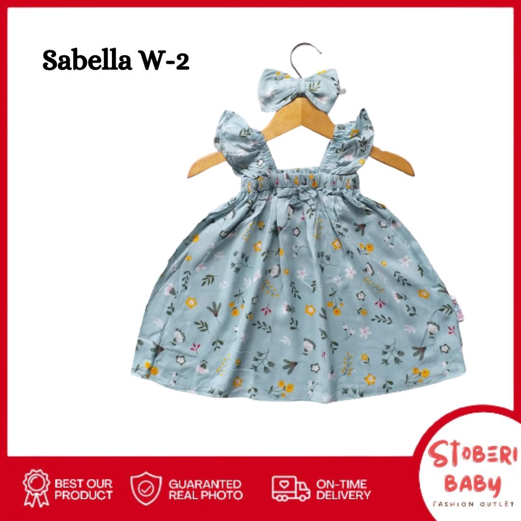 stoberi baby - BBB DRESS SABELLA dress anak perempuan bayi motif bunga lucu free headband