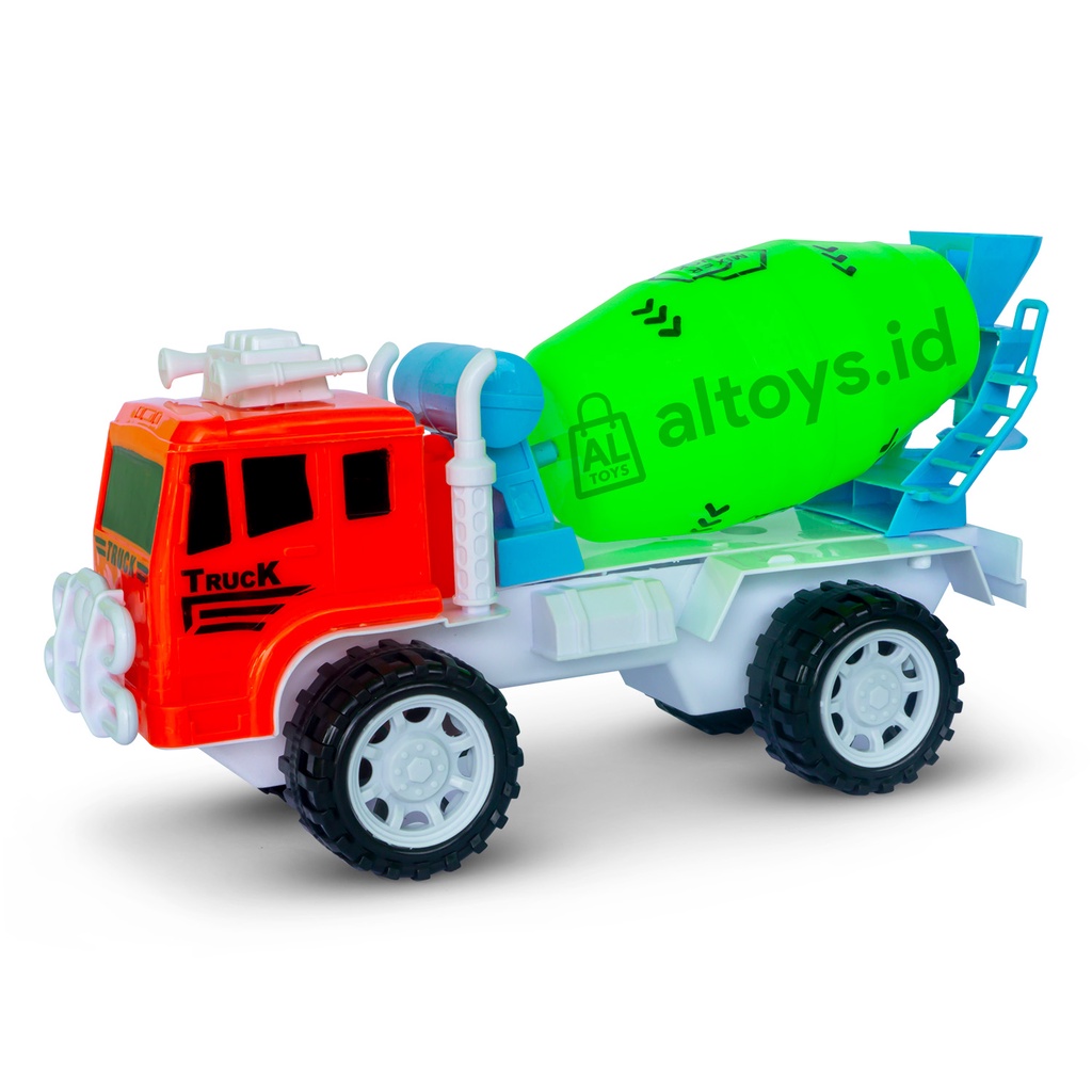 Mainan Mobil Proyek Konstruksi Truck Mixer Molen Semen AK04