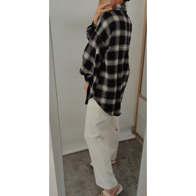 kemeja wanita/Tartan  oversized shirt