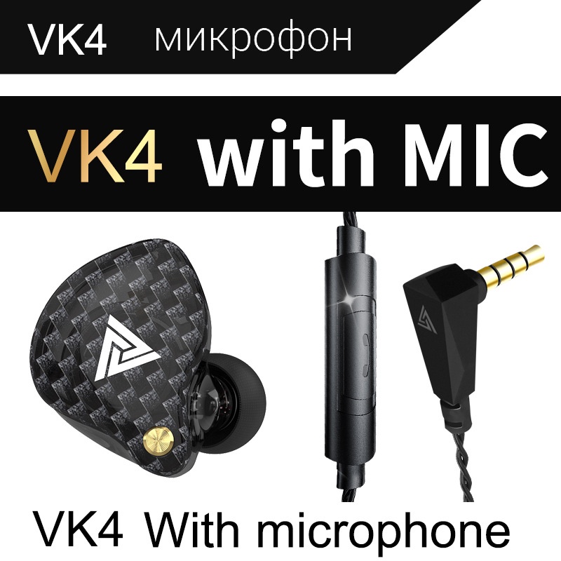 Qkz vk4 Earphone In-Ear HiFi Bass Suara Bass Warna Warni