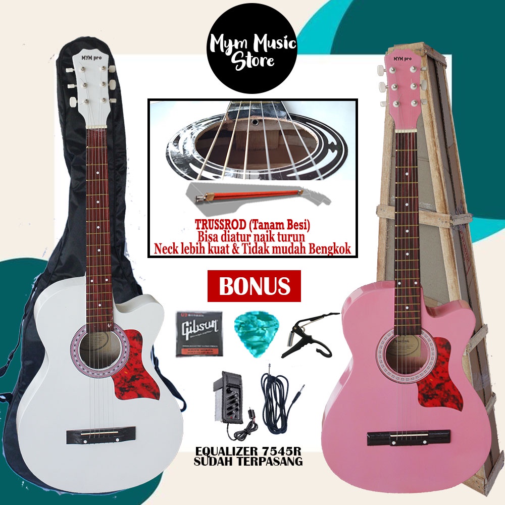 Gitar Akustik/Elektrik Pemula Model MYM PRO Tanam Besi Equalizer 7545R Bergaransi