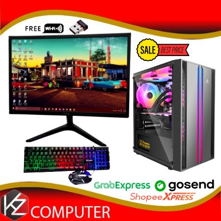 PC Gaming Lengkap i3 10105F Generasi 10 / VGA GTX 750 2GB DDR5 / Ram 16GB / SSD / Editing - Gaming