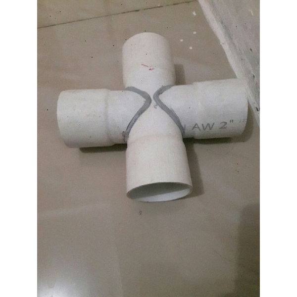 tee cross 2 inchi sambungan pipa 4 arah bentuk plus 2 inchi