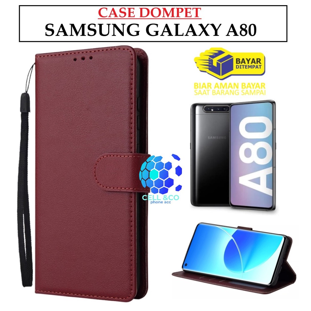 SAMSUNG GALAXY A80 CASE FLIP LEATHER WALLET PREMIUM FLIP CASE BUKA TUTUP KESING HP CASING FLIP CASE WALLET SAMSUNG GALAXY A80