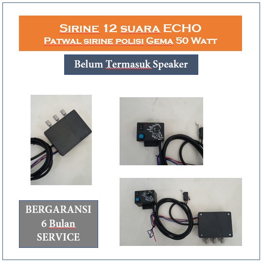Sirine 12 suara ECHO Patwal Gema 50 Watt // jual Sirine polisi Murah Klakson TOA Ambulance / Motor /