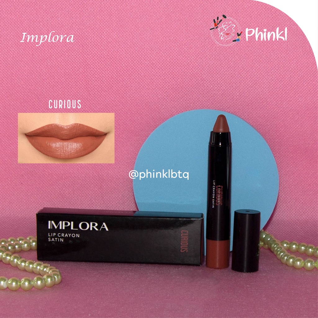 `ღ´ PHINKL `ღ´ IMPLORA LIP CRAYON lipstick mattee bentuk unik bisa untuk ombre lips