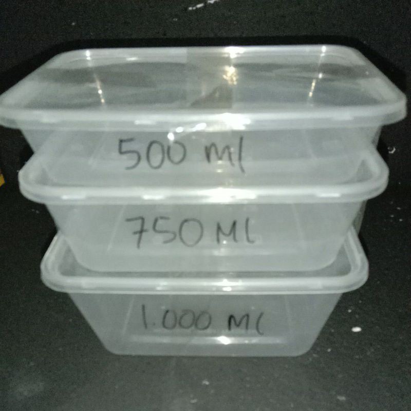 25set thinwall dm 1000ml / mangkok salad segi rectangle microwave oven safe / freezer