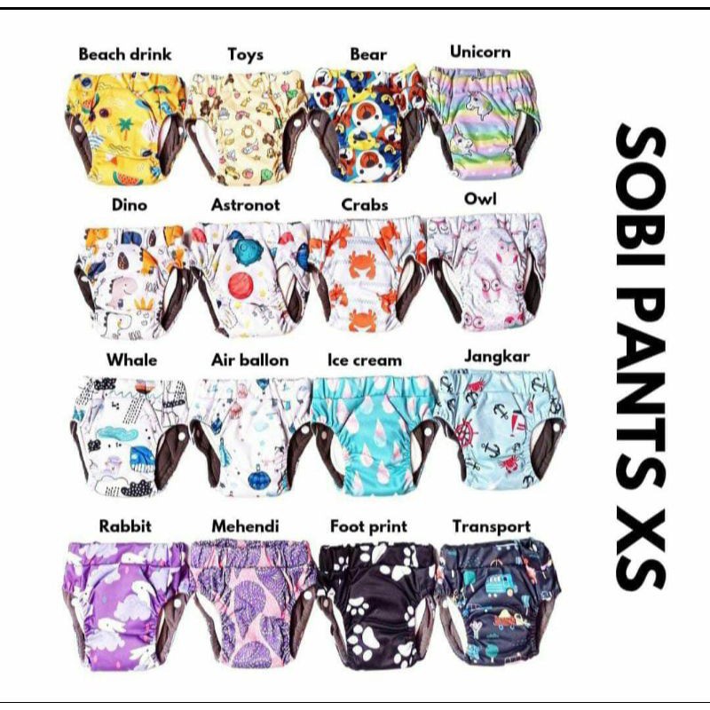 CLOTH DIAPER  SOBI MINKY SNAP MICRO POpok BISA DICUCI/ sobi bamboo charcoal/ sobi pants