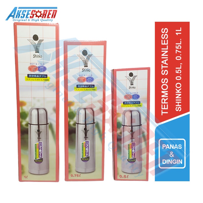 THERMOS AIR PANAS SHINKO STAINLESS STEEL / BOTOL MINUM / TEMPAT AIR MINUM / TERMOS AIR PANAS STENLIS