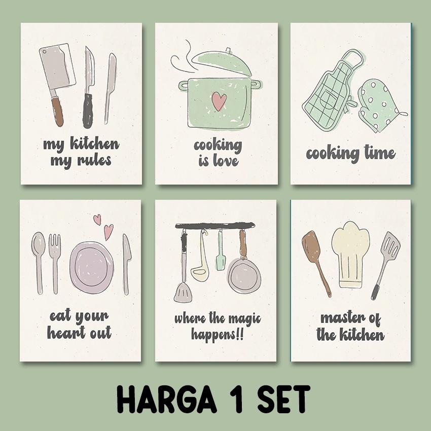 Kamilastorindo Hiasan Dinding Paket 1 Set Poster Kayu Dekorasi Rumah Tema Kitchen Dapur 1520