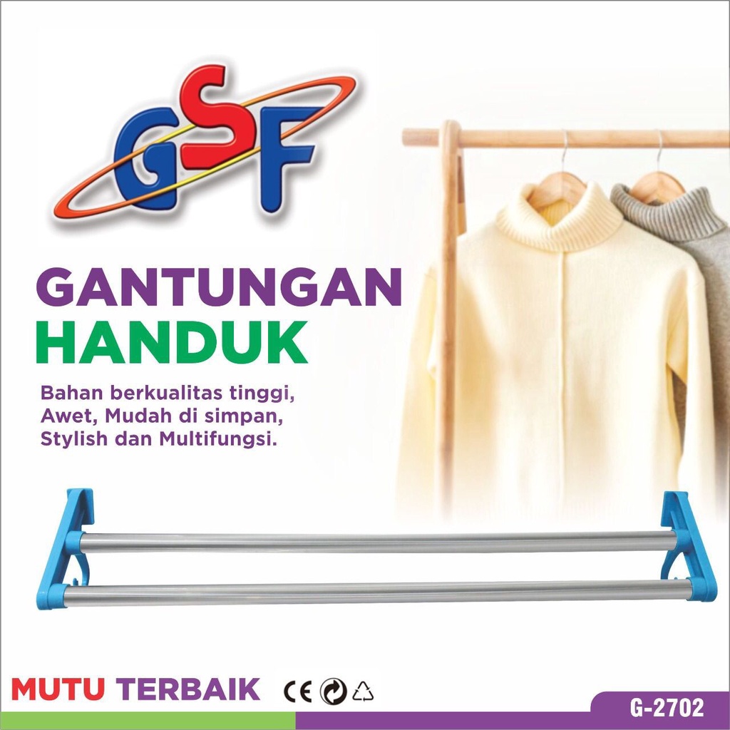 [DEASTORE] GSF GANTUNGAN HANDUK KAMAR MANDI TANPA PAKU - JEMURAN HANDUK TEMPEL DINDING - RAK HANDUK SERBAGUNA