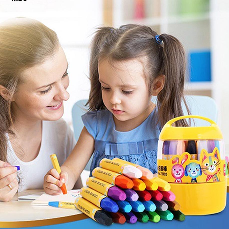 

HOT Crayon Anak Set 24Pcs Krayon Oil Pastel Mewarnai Anak - Blossom Kids ☭ 849