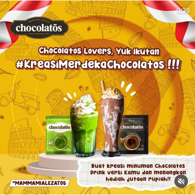 Jual CHOCODRINK CHOCOLATOS DRINK BELGIAN CHOCOLATE MATCHA HALAL