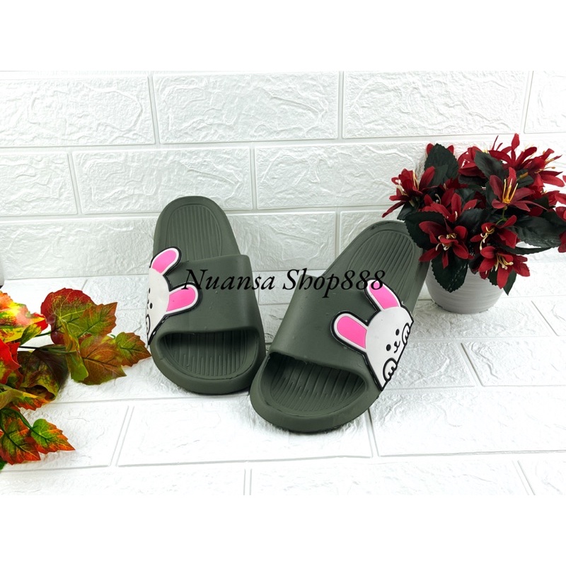 SANDAL SLOP/SLIDE WANITA DEWASA MOTIF KELINCI BAHAN KARET UK 36-40 YK-5031