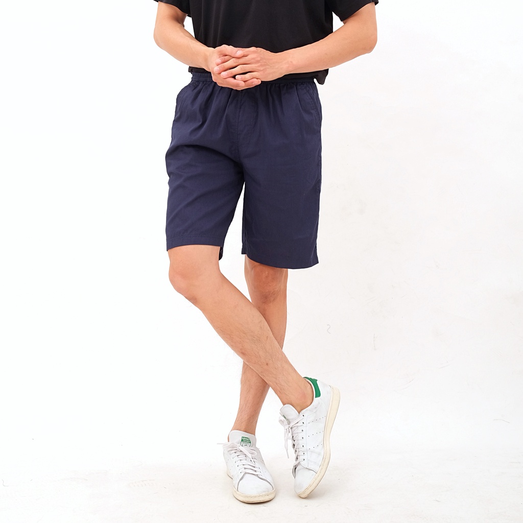 SANVANINA Boardpants Astro Navy - Celana Pendek Santai Polos Biru Dongker AS-01B