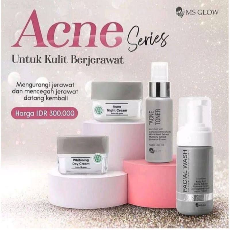 PAKET WAJAH MS GLOW WHITENING LUMINOUS CELL DNA ULTIMATE ACNE