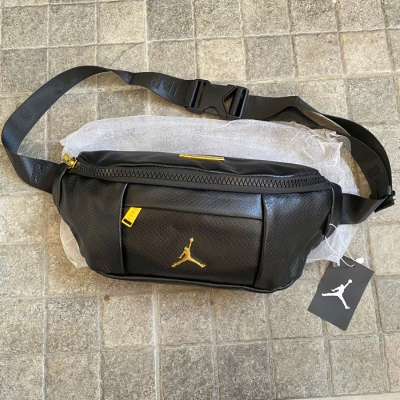 Tas Selempang Kulit Waistbag Kulit Pria Wanita Air Jordan Regal Gold Impor Termurah COD